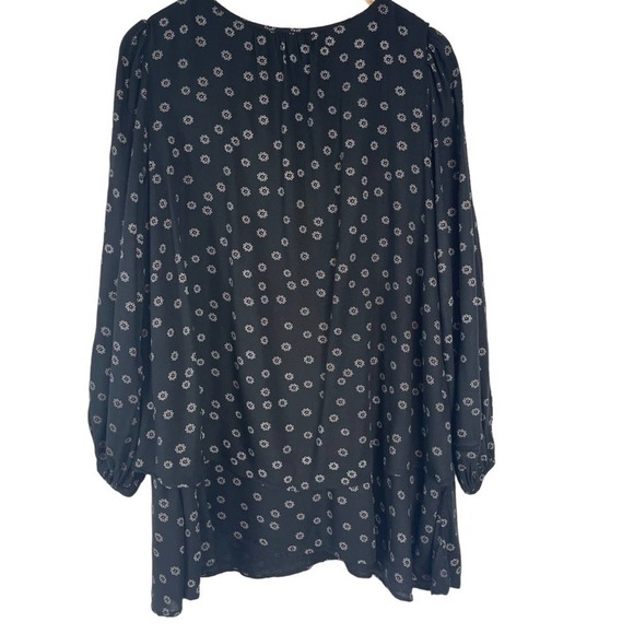 Free People Beck Long Sleeve Swing Dress Floral Black Medium $128 MSRP - Picture 4 of 8